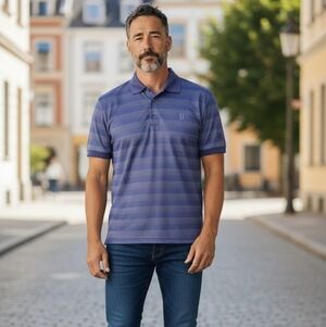 PGA Tour Men's Purple Striped Polo